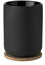 Stelton Theo Thermobecher mit Untersetzer 0.25 l. Black