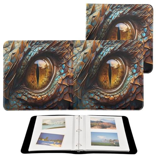 JUMBEAR Grande album fotografico autoadesivo con 20 pagine, album fai da te, per matrimoni, famiglia, bambini, vacanze, occhio di drago con squame iridescenti