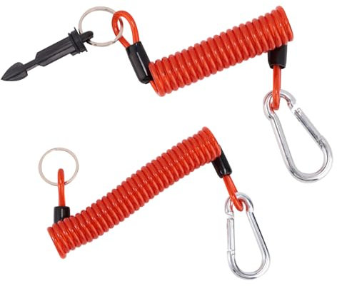 Lyreh 2pz Kit di Cavo Sicurezza Rimorchio, 120cm Cavo Freno Emergenza Rimorchio per Camper Roulotte Barca Accessori di Traino(1 con Perno, 1 Senza Perno)