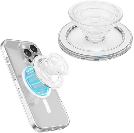 1PCS Base Magnétique avec,Et Poignées De Téléphone,Pop Socket Magnetique,Ultra-Légère Et Durable,Support De Téléphone Mobile Ultra-Léger Et Fin,Accessoire Transparent Mat,Compatibilité étendue