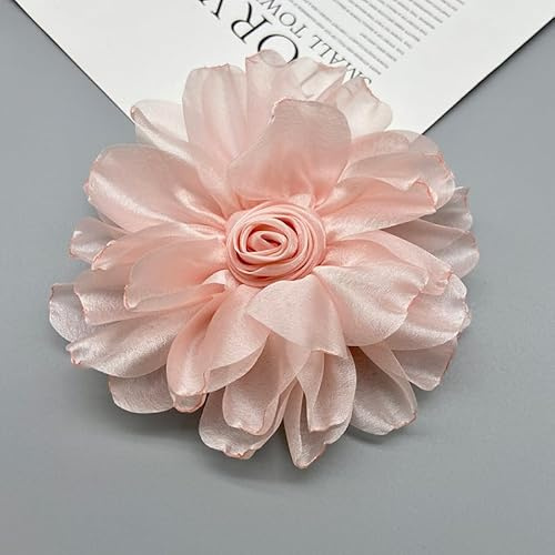 WANYI 2 Stück Ansteckblume Damen Rose Applikationen Stoffblumen zum Aufnähen 11cm Blumen Applique Aufnäher Kleidung Zubehör für DIY Basteln Kleidung Dekoration Haarschmuck(Rosa 01)