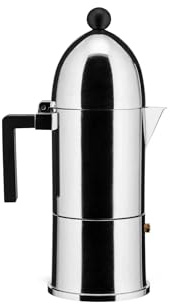 Alessi Caffettiera Acciaio 6 Tazze Induzione La Cupola Nera by Eleganza e Tecnologia
