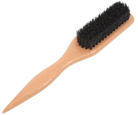 VALICLUD Bartbürste aus Pferdehaar für Männer Bartreinigungsbürste mit Abgestuftem Griff Bartkamm mit Holzgriff für Schnurrbartbürste Kompakt für Reisen und Täglichen Gebrauch