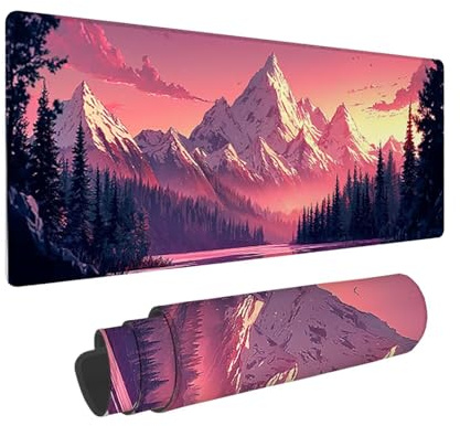 Tapis de Souris de Jeu, 800 x 300 mm XXL Tapis Souris Gaming Grand, Antidérapant Étanche, iExtended Long Clavier Mouse Pad XXL, Accessoire Bureau, pour Gamer, Ordinateur, PC (Eau de Montagne) i-725