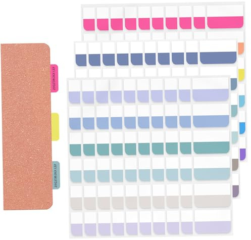 Kleberegisterkarten, 180 Stück, 18 Farben, Kleberegisterkarten, 4, 6x3, 8cm beschreibbar, neu positionierbar, zum Kommentieren von Büchern, Notizbüchern, Bibeln, Ordnern, Aktenordnern, Planern