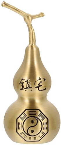 TOPBATHY Copper Gourd Decorative Craft 9.5Cm Hollow Feng Shui Ornament for Attracting Wealth and Home Protection