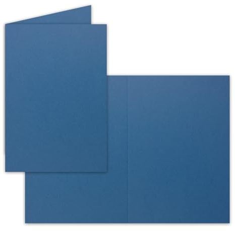 DIN A5 Faltkarten - Royalblau/Königsblau - 25 Stück Einladungskarten - Menükarten - Doppelkarten - Blanko - 14,8 x 21 cm - Marke: FarbenFroh by Gustav Neuser