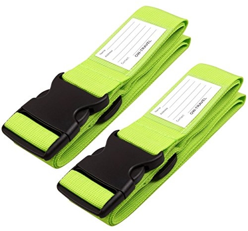 OW-Travel Cinghia per Valigia, Cintura Valigia per Bagagli Verde 2 Pezzi