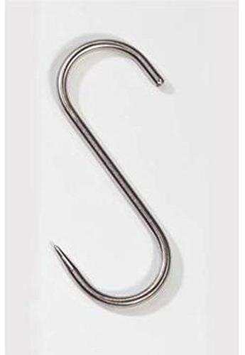 Akah 1 gancio in acciaio inox, 35 kg, 120 x 5 mm, gancio per carni, per caccia, macellaio, macellaio, macellaio