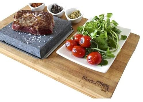 Black Rock Grill Steak on The Stone Gift Set, Hot Rock Stone Cooking Gift