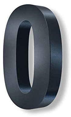 Metzler Número de Casa 3D - Revestimiento de Polvo Mate - Número de Casa Color Anthracita (RAL7016) - Incluye material de montaje - Altura 20 cm (Número 0)