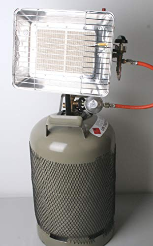 11 kg Gasflasche Heizstrahler 4,2 kw inkl. Piezo, Schlauch, Regler und Flaschenschlüssel