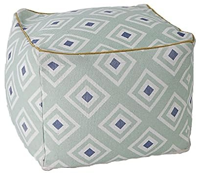 MOCOFO Boho Pouf Cover Ungefüllter quadratischer osmanischer Pouf Stuhl, Home Decor Pouf Cover (grün, 40x40x30cm)
