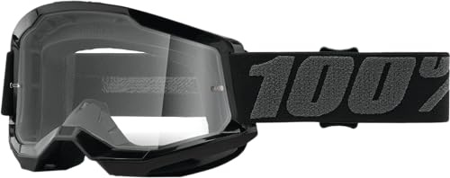 100% Strata 2 Klarsicht Goggles schwarz