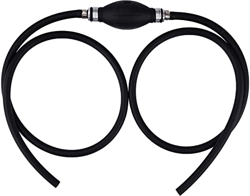 8mm Hose Siphon Pump, Kalolary Portable High Flow Water Pump Hand Transfer Fuel Pump with Siphon Hose for Gasoline Gas Fuel Oil Petrol Diesel Fish Tank Liquid Transfer Emergency Pumping Needs