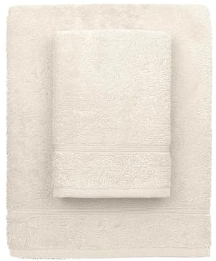 Set Asciugamani Bagno in Cotone, 2 Pezzi, Include Asciugamano Viso cm.100x60 e un Asciugamano Bidet Ospite cm.60x40, Morbido e Resistente, Certificato OEKO-TEX STANDARD 100