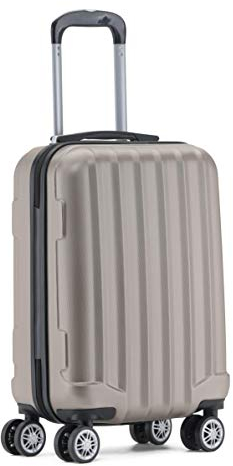 BEIBYE TSA-Schloß 2080 Hangepäck Zwillingsrollen Reisekoffer Koffer Trolley Hartschale Handgepäck M(Boardcase) (Champagner, M)