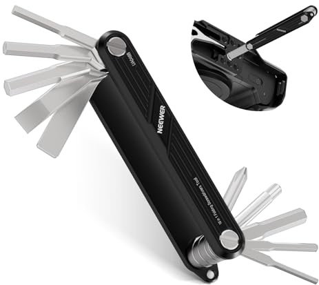 NEEWER Juego de Herramientas de Destornillador Plegable multifunción 10 en 1: 4 Destornilladores, 6 Llaves hexagonales, Herramienta de Bolsillo, Compatible con trípode de Jaula de cámara pequeña QR