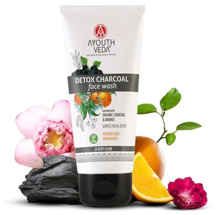 Ayouthveda Detox Activated Charcoal Face Wash - Deep Cleansing & Anti-Pollution, 150 ml