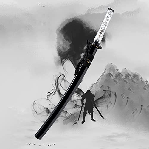 TIAYKO 78 cm Japanisches Wakizashi Katana,Klinge aus Palisander,Scheide aus massivem Holz mit Sprühfarbe,handgefertigtes Samurai-Schwert aus Holz für Kendo,Iaido,Cosplay,Geschenke,Sammeln