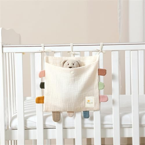 Babybett Organizer,Baby Kinderzimmer Organizer,Kinderzimmer Hängender Bett Organizer,Betttasche Spielzeugtasche,Hängen an Krippe oder Wickeltisch (Beige)