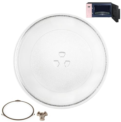 VIDETOL Piatto da forno a microonde in vetro da 25,5 cm, universale, piatto girevole per forno a microonde, piatto girevole e mandrini a Y, piatto in vetro per forno a microonde, piatto girevole,