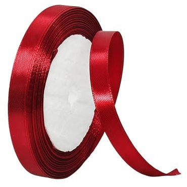 Weinrot Satinband 10mm,Geschenkband Satinband 22 Meter Polyesterband, Weinrot Schleifenband für Geschenkverpackung, Satin Band Dickes Stoff Bands für die Herstellung Bastelarbeiten Geschenkverpackung