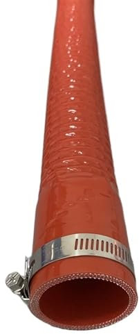 Ablaufschlauch Hochdrucktemperatur-Gummi-Silikon-Flexschlauch und 2 Klemmen, Luftansaugrohr, Kühlerrohr, ID 30–1000 mm, Länge 400–600 mm Wasserpumpe (Color : Red 2clamps, Size : 500mm)