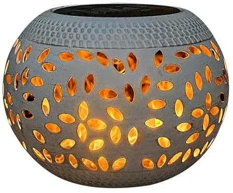 Solar Lanterns Light Garden Outdoor Solar Powered Waterproof Decorative Lanterns for Garden Lantern Outdoor Hollow Vintage Metal Lantern for Outside Table Patio Balcony