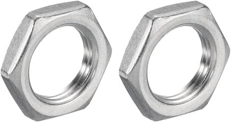 QUARKZMAN 2pz Fuso Tubo Raccordo Esagonale Controdado 304 Inossidabile Acciaio Esagonale Bloccato Dado 1/2 Femmina Filettatura (DN15) per Idraulica Fissa Acqua Scopa e Sottocarro