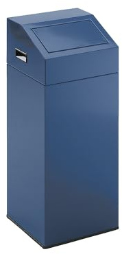 EUROKRAFT | Collecteur de tri auto-extinguible | capacité 45 l | l x h x p 320 x 790 x 320 mm | bleu gentiane