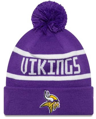 New Era Minnesota Vikings Mütze mit Bommel für den Winter NFL American Football Teamlogo lila - One-Size