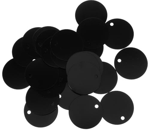 Gogogmee 25stücke Runde Aluminium Haustiermarken Schwarz Blanko-tags Für Hunde Welpen Rostfrei Und Verschleißfest Diy-haustier-id-anhänger