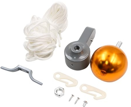 Hsthe Sea Flagpole Repair Kit – Complete Accessory Set with Gold Ball Tip, Rope, Carabiner, Cleat, Pulley, and Screws for Easy Flagpole Maintenance and Replacement