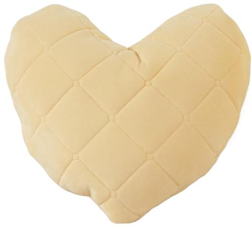 Ueiwffzo Plüschkissen Herzkissen, 40x45x12 cm Herzform Kissen Kuschelkissen, Love Zierkissen Aesthetic, Plüsch Kissen für Wohnzimmer Sofa Autos, Home Decor (Gelb)