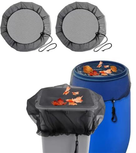 Rete parapioggia a rete, 2 pezzi, copertura in rete per barili di pioggia, coperchio di protezione regolabile, per casa, giardino, giardino, secchio per la pioggia (90 cm)
