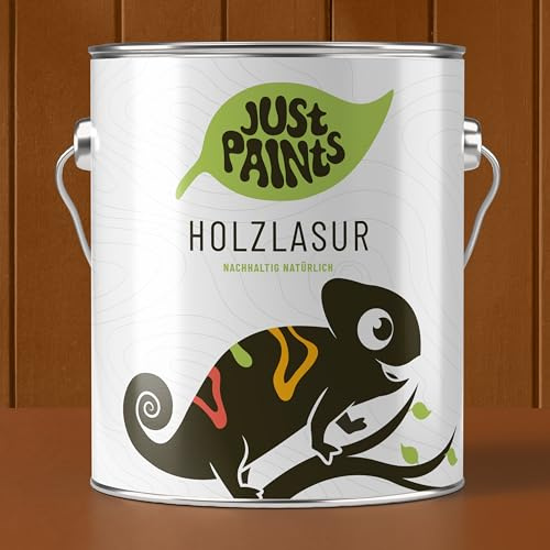 JUST PAINTS - ECO Holzlasur für Außen auf Wasserbasis | Nachhaltig natürlich - made in Germany (Lärche, 1 Liter)