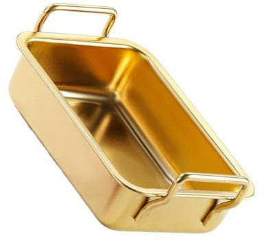 Molde rectangular de acero inoxidable para hornear, asar y cocinar, con asa, resistente al óxido