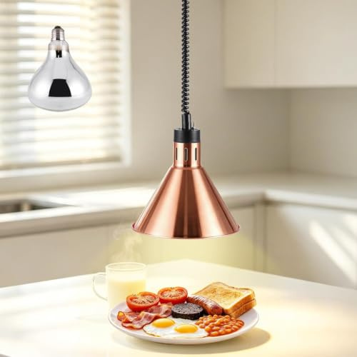 YJINGRUI Wärmelampe küche, Speisenwärmer Lampe Einziehbares 60-180cm 250W | Color bronce.250W Wärmelampe Buffet, Lebensmittel Wärmelampe für Buffet Küche Restaura