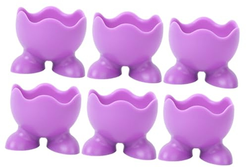 DIYEAH 6 Piezas Hueveras de Silicona con Patas para Huevos Cocidos Resistentes y Antideslizantes Soporte para Cocina y Desayuno Colores Surtidos Uso Doméstico y Color Color Aleatorio