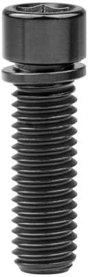 Titanschraube M7 / M8x20 25mm Sechskantschraube mit Unterlegscheibe for Fahrradlenkervorbau(Black,25MM_M7)