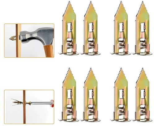 Heavy Duty 12x40mm (0.47x1.57) Metal Drywall Anchors 70 PCS, Large Expansion Anchor Sleeves for Thick Drywall, Compatible with #8 Screws, for Shelves, Cabinets & Sheetrock Repair Clips