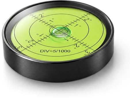 Uadme Nivel de Burbuja Magnetico Pequeño Redondo, Mini Niveles de Bolsillo de Precisión 20-30°, para Cámaras, Acampar, Imágenes Estacionarias, Caravana