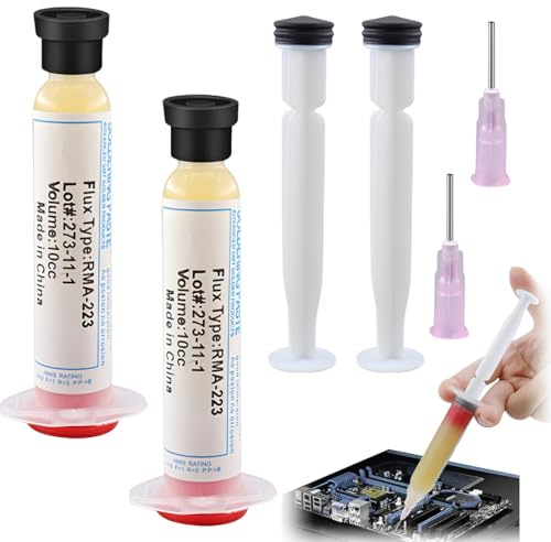 VRYNDH 2 Pezzo YF-RMA-223 Flussante per saldatura a stagno,2 * 10ML Flussante No-Clean Senza Piombo a base di Rosin,per Saldatura di Telefoni, BGA, SMD, PCB, Ecc.Riparazione Elettronica(H)
