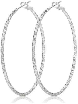 PABBEU 925 Silber Creolen 14K Gold Vergoldet Ohrringe Damen 20-60MM | Leichte große dünne hypoallergene Creolen, 2mm breit, 925 Silber Post, sicherer Verschluss, nickelfrei, Geschenk für Frauen
