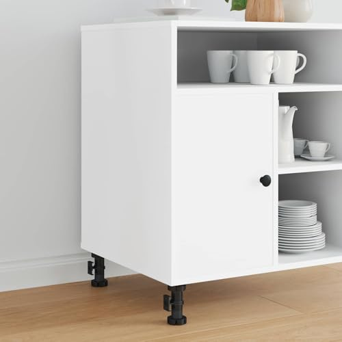 GeenYuu Patas ajustables negras para muebles, 46 x 46 x 128 mm, polipropileno, 2 unidades, con soporte metálico para armario, cajón, puerta, zócalo, accesorios de mobiliario para salón, oficina y