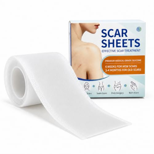 Cyberwork Cerotti in silicone per cicatrici,traspiranti,ritagliabili, 4x150cm,invisibili,idratanti,per cicatrici da parto cesareo, interventi chirurgici, ustioni e acne, riutilizzabili (Trasparente)