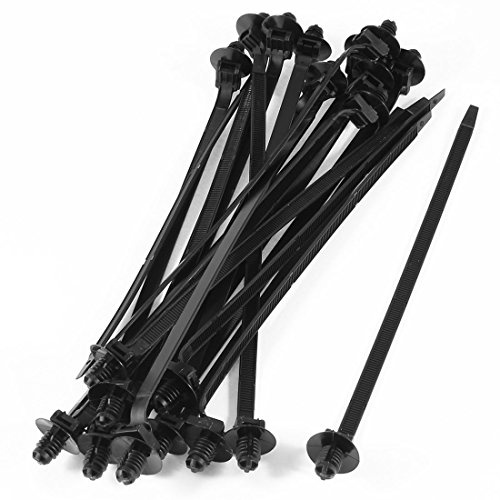 sourcing map Nylon Pousser Support Électrique Câble Serrage Collier 183mm x 5mm, 20Pcs, Noir
