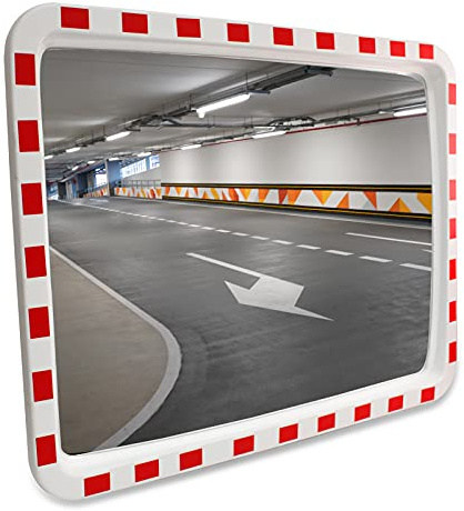 LABT Verkehrsspiegel rechteckig 60 x 80 cm Straße Überwachungsspiegel Sicherheitsspiegel Konvexspiegel außen und innen Weitwinkeleffekt