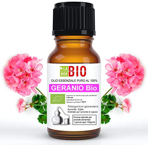 GeranienÖl Bio Ätherisches Öl 100% Reines 10 ml - Aromatherapie Kosmetik Therapeutische - Laborbio
